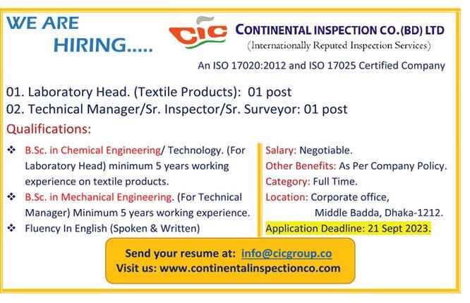 Mechanical engineering jobs in Bangladesh