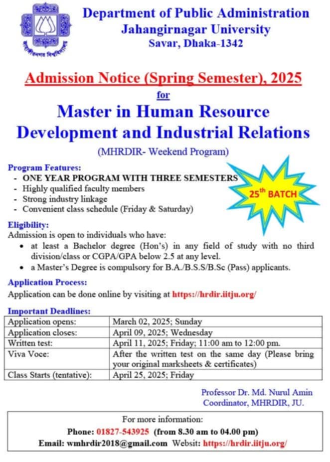 Masters in HRM in Bangladesh