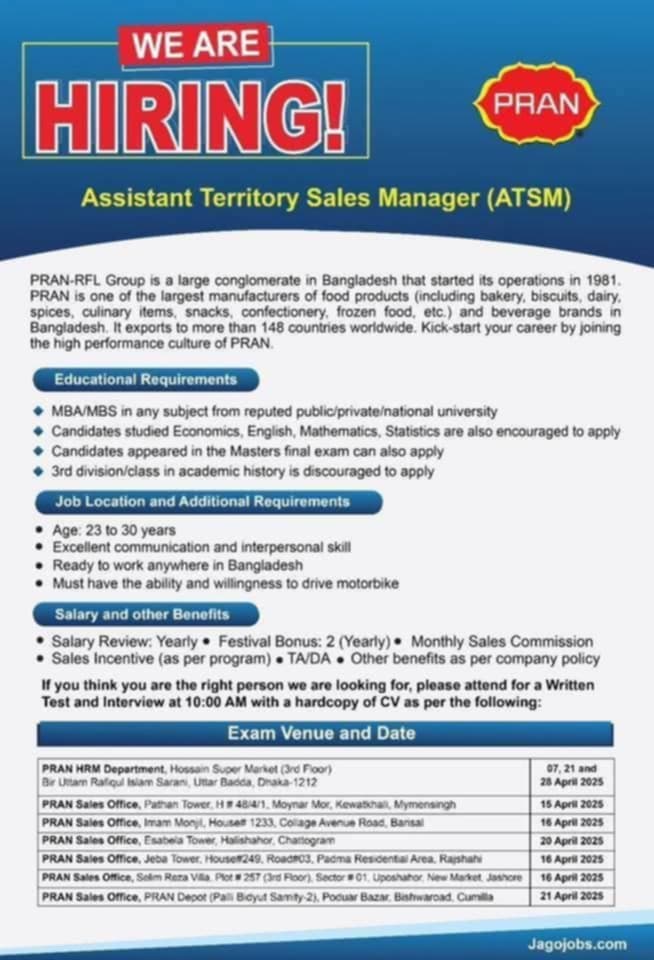 Pran Job circular