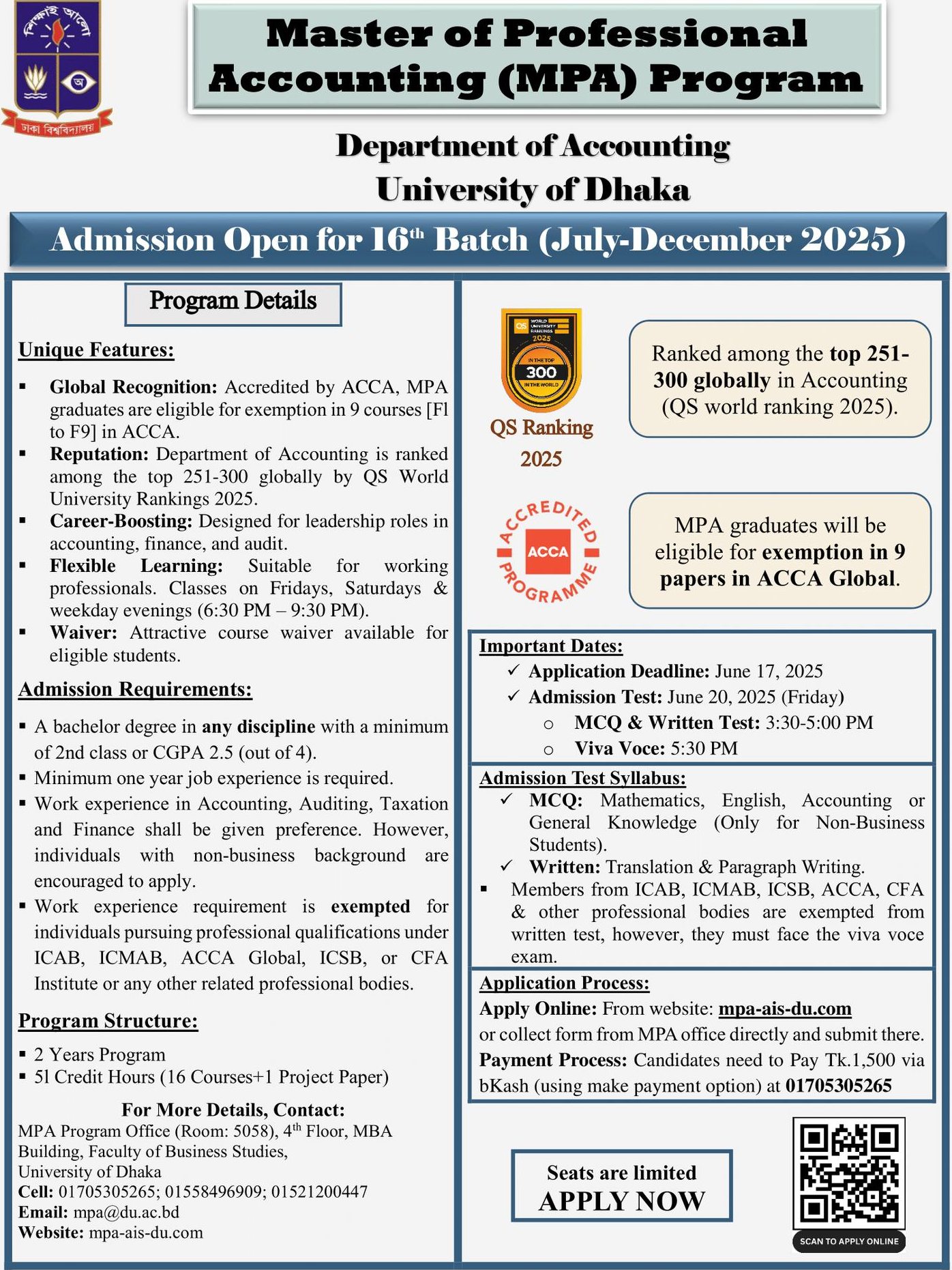 Master of Professional Accounting in Bangladesh