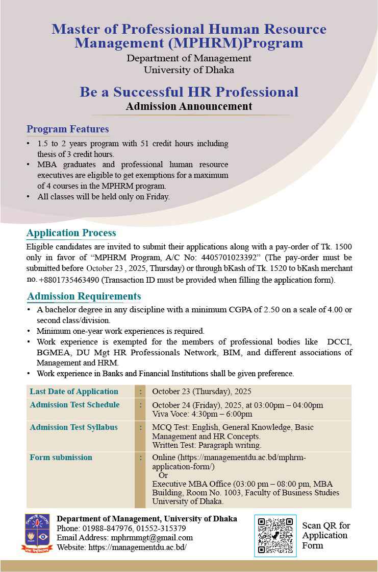 Masters in HRM in Bangladesh