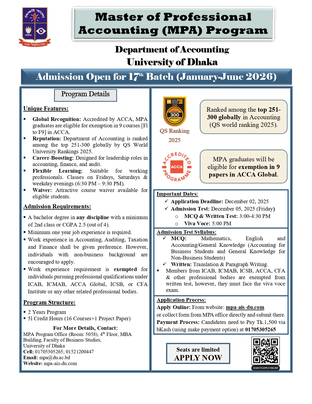 Master of Professional Accounting in Bangladesh