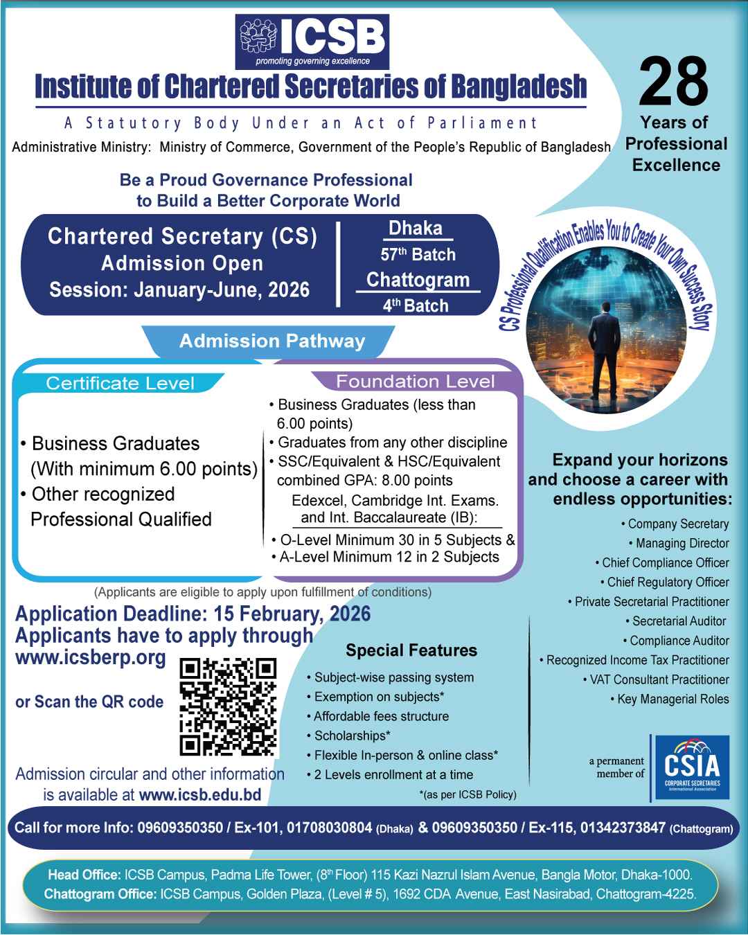 Chartered Secretary Course Admission in ICSB